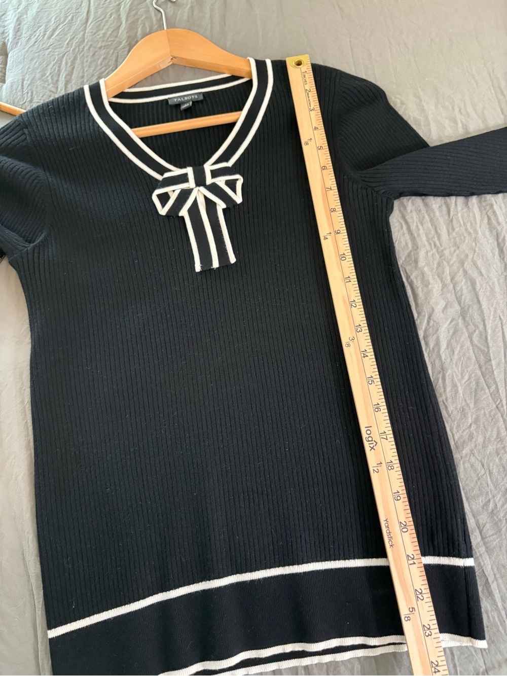 Talbots Ribbed Bow Neck Sweater. Size Small. - Picture 10 of 11
